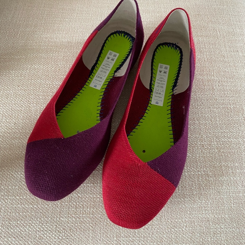 VGUC Rothy’s Cherry Violet Merino Squares 10.5